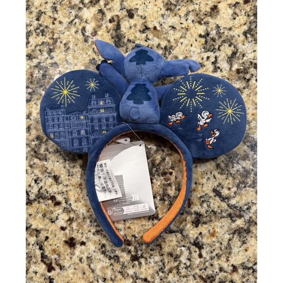 NEW Disney Parks Disneyland Paris Stitch Plush Minnie Ears Headband